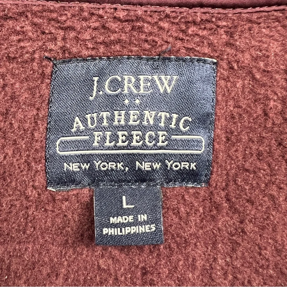 J Crew Authentic Fleece Sweater‎ Mens Large Eggplant Purple Quarter Zip Pullover
